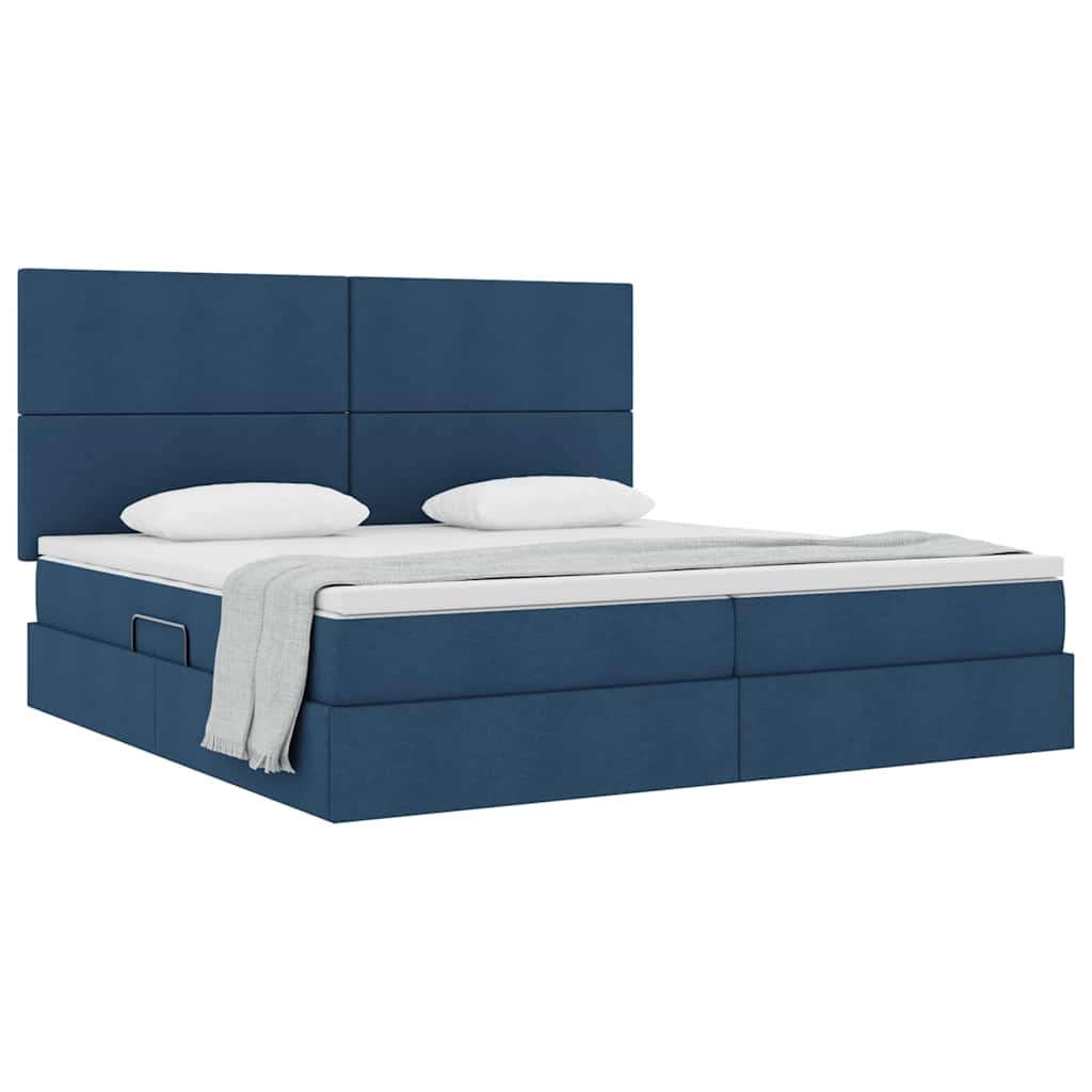 Opslag bed met matras met matras Blauw 200 x 200 cm Polyester is nu te koop bij PeponiXL, paradijselijk wonen!