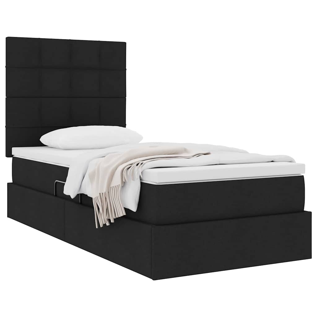 Opslag bed met matras met matras Zwart 90 x 190 cm Polyester is nu te koop bij PeponiXL, paradijselijk wonen!