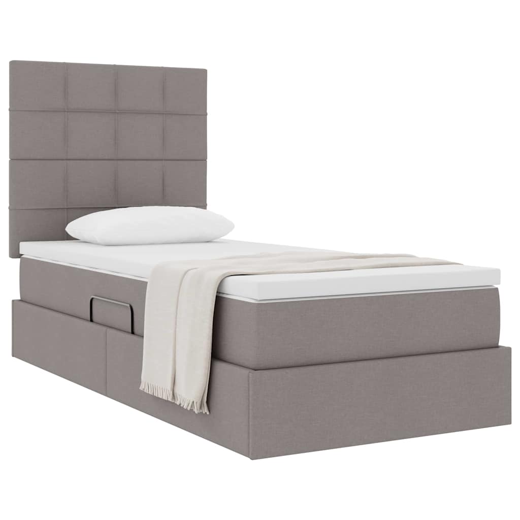 Opslag bed met matras met matras Taupe 90 x 190 cm Polyester is nu te koop bij PeponiXL, paradijselijk wonen!
