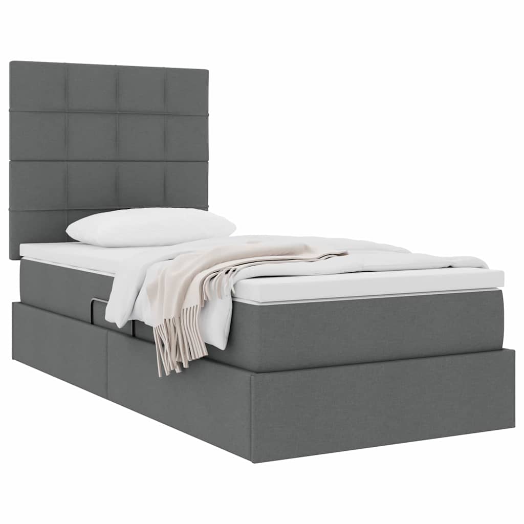 Opslag bed met matras Donkergrijs 90 x 200 cm Polyester is nu te koop bij PeponiXL, paradijselijk wonen!
