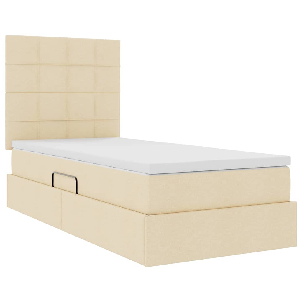 Opslag bed met matras met matras Crème 90 x 200 cm Polyester is nu te koop bij PeponiXL, paradijselijk wonen!
