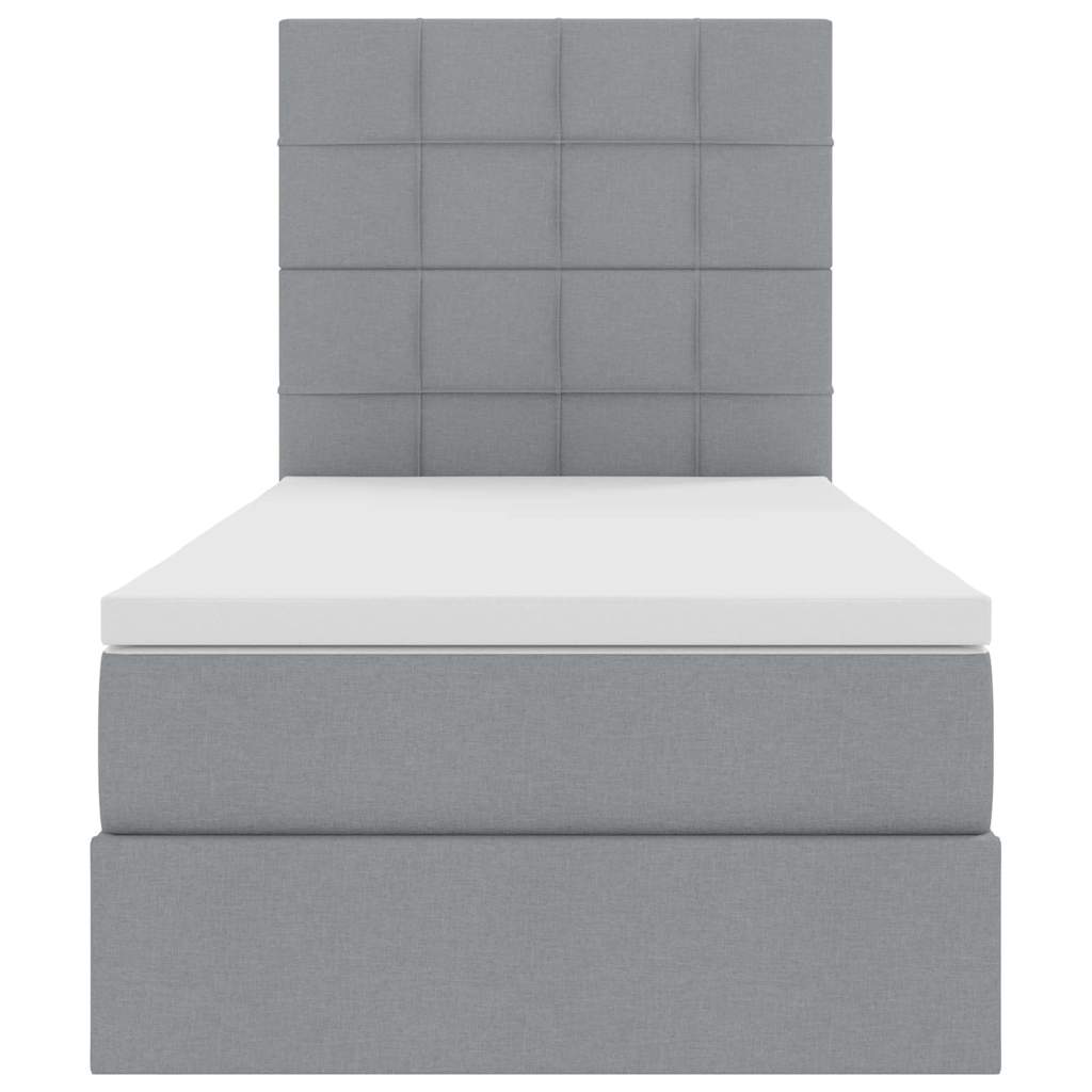 Opslag bed met matras Lichtgrijs 100 x 200 cm Polyester is nu te koop bij PeponiXL, paradijselijk wonen!
