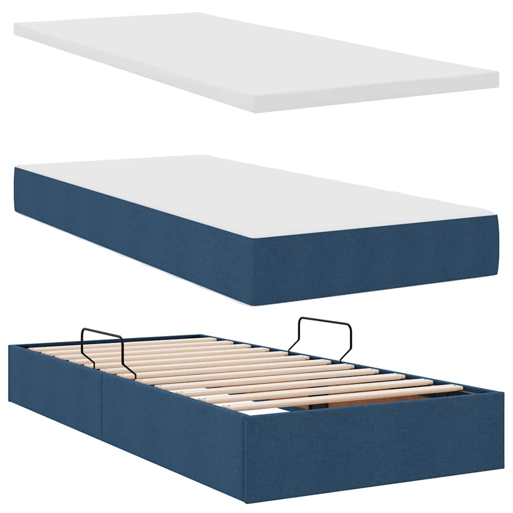 Opslag bed met matras met matras Blauw 100 x 200 cm Polyester is nu te koop bij PeponiXL, paradijselijk wonen!