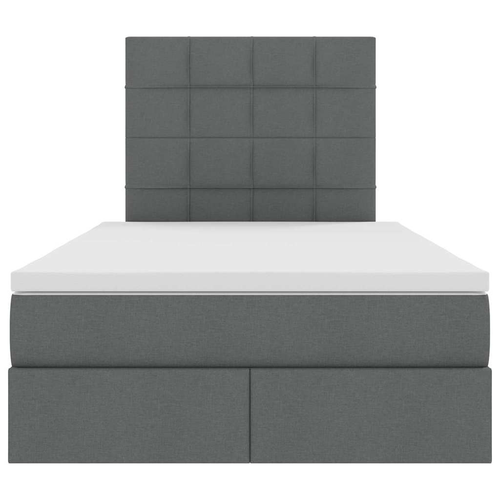 Opslag bed met matras met matras Donkergrijs 120 x 190 cm Stof is nu te koop bij PeponiXL, paradijselijk wonen!