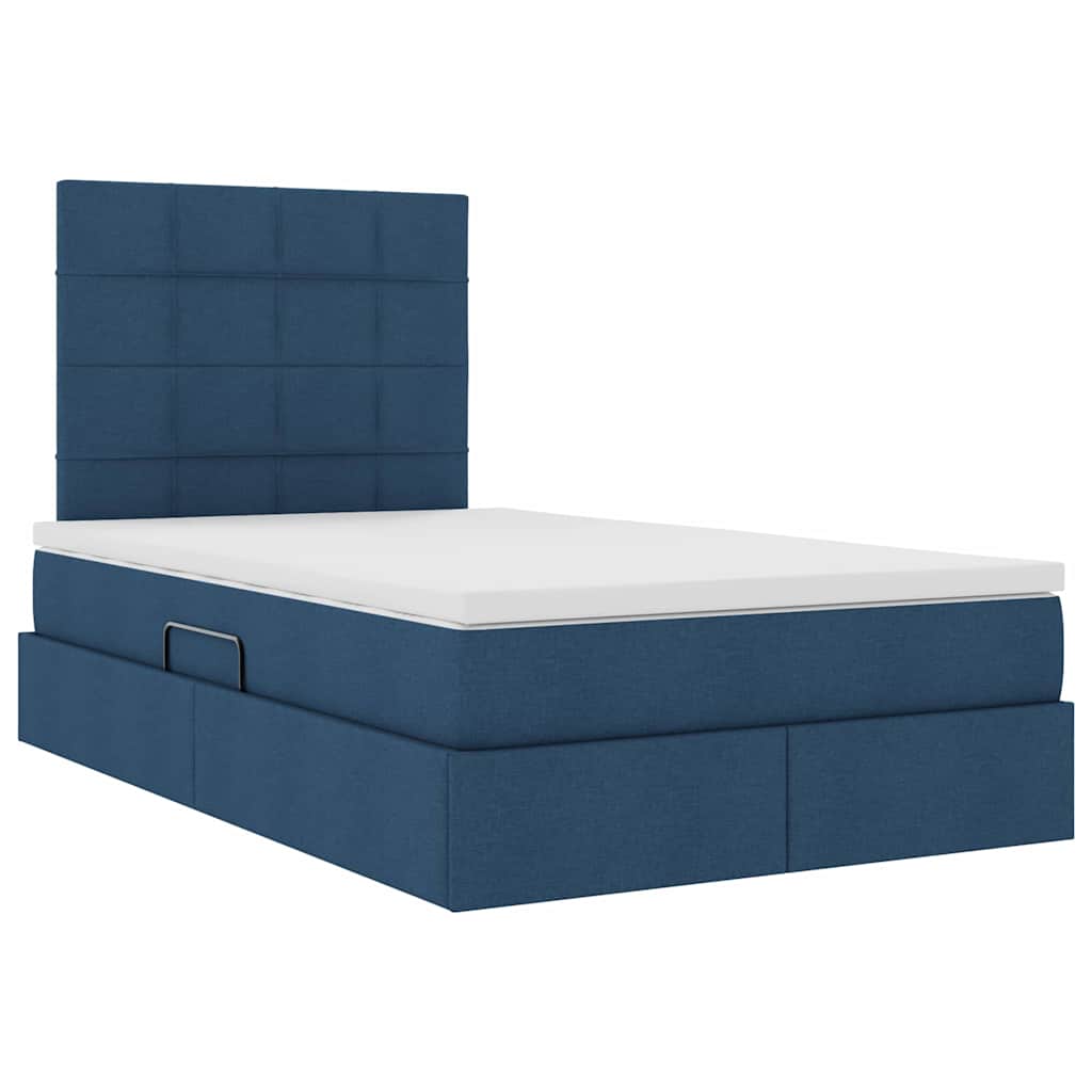 Opslag bed met matras met matras Blauw 120 x 190 cm Stof is nu te koop bij PeponiXL, paradijselijk wonen!