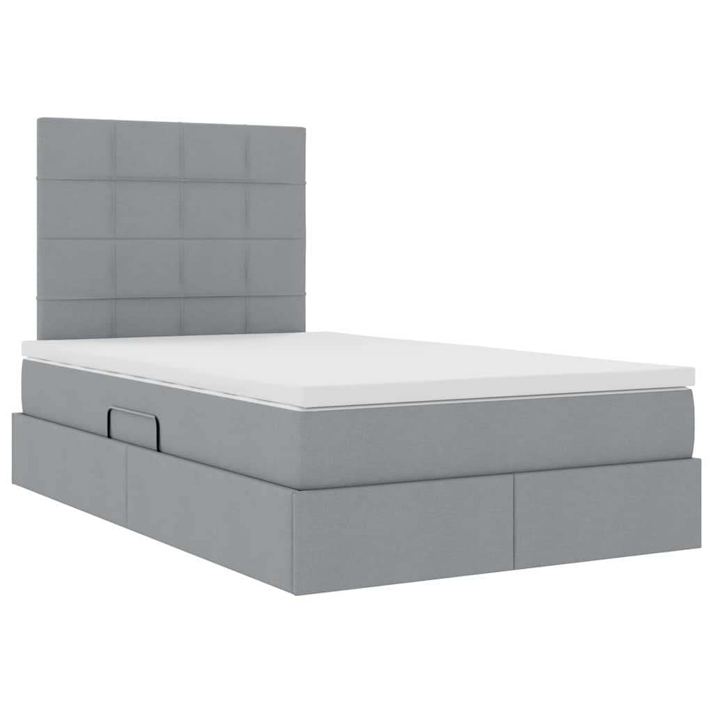 Opslag bed met matras Lichtgrijs 120 x 200 cm Polyester is nu te koop bij PeponiXL, paradijselijk wonen!