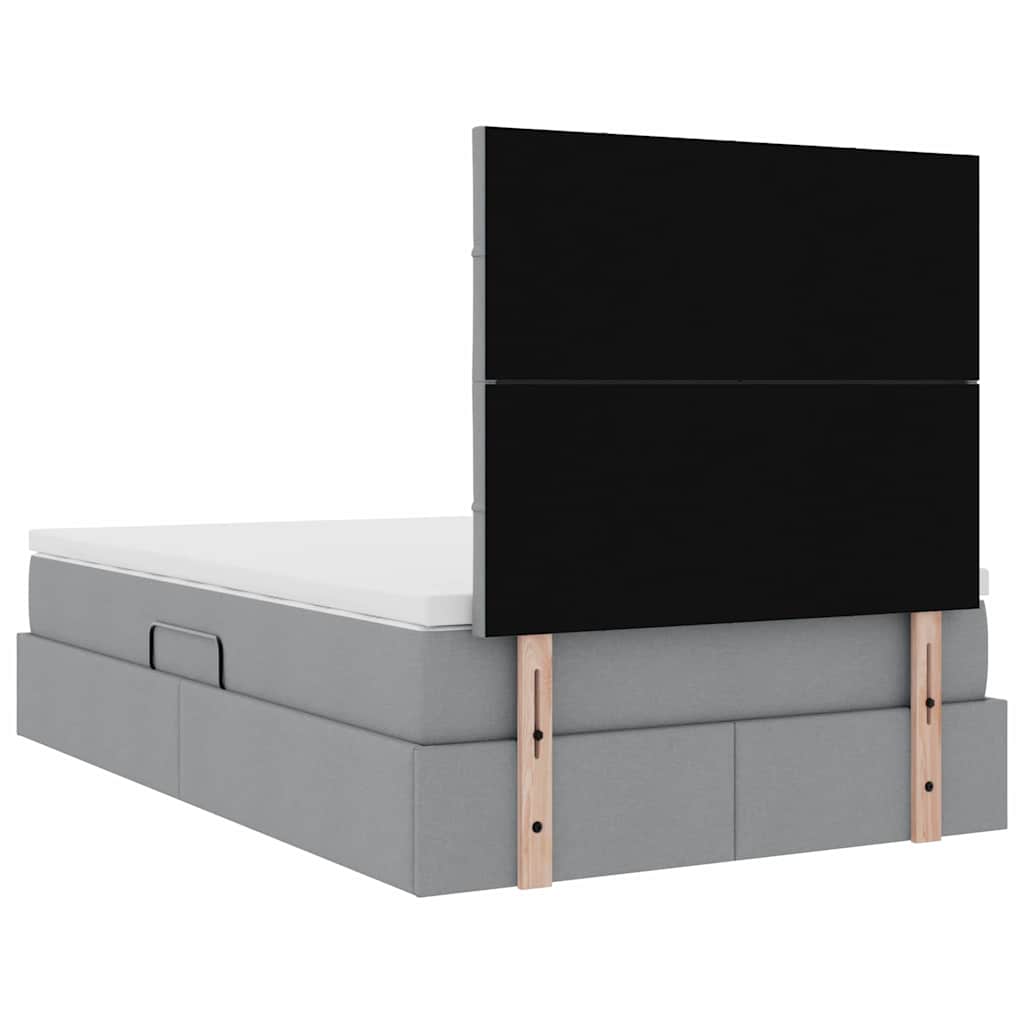 Opslag bed met matras Lichtgrijs 120 x 200 cm Polyester is nu te koop bij PeponiXL, paradijselijk wonen!