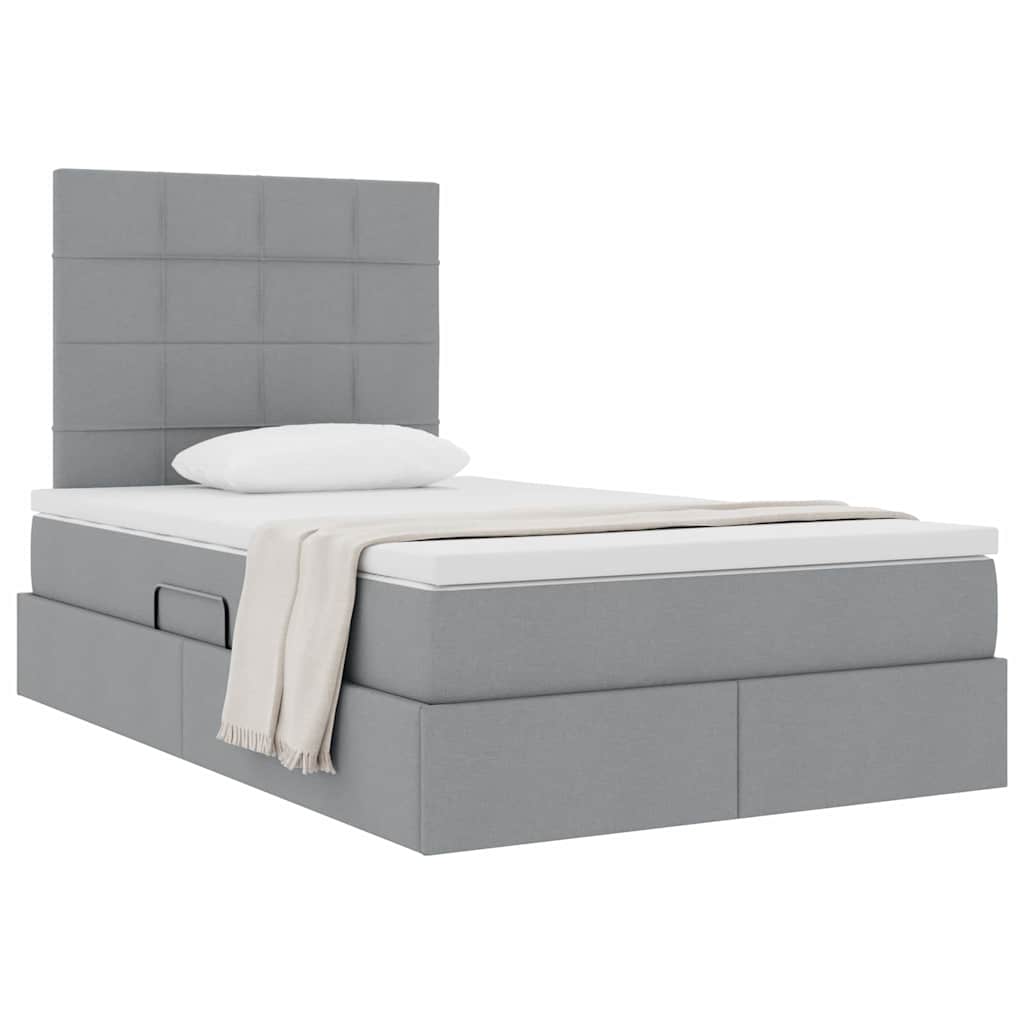 Opslag bed met matras Lichtgrijs 120 x 200 cm Polyester is nu te koop bij PeponiXL, paradijselijk wonen!
