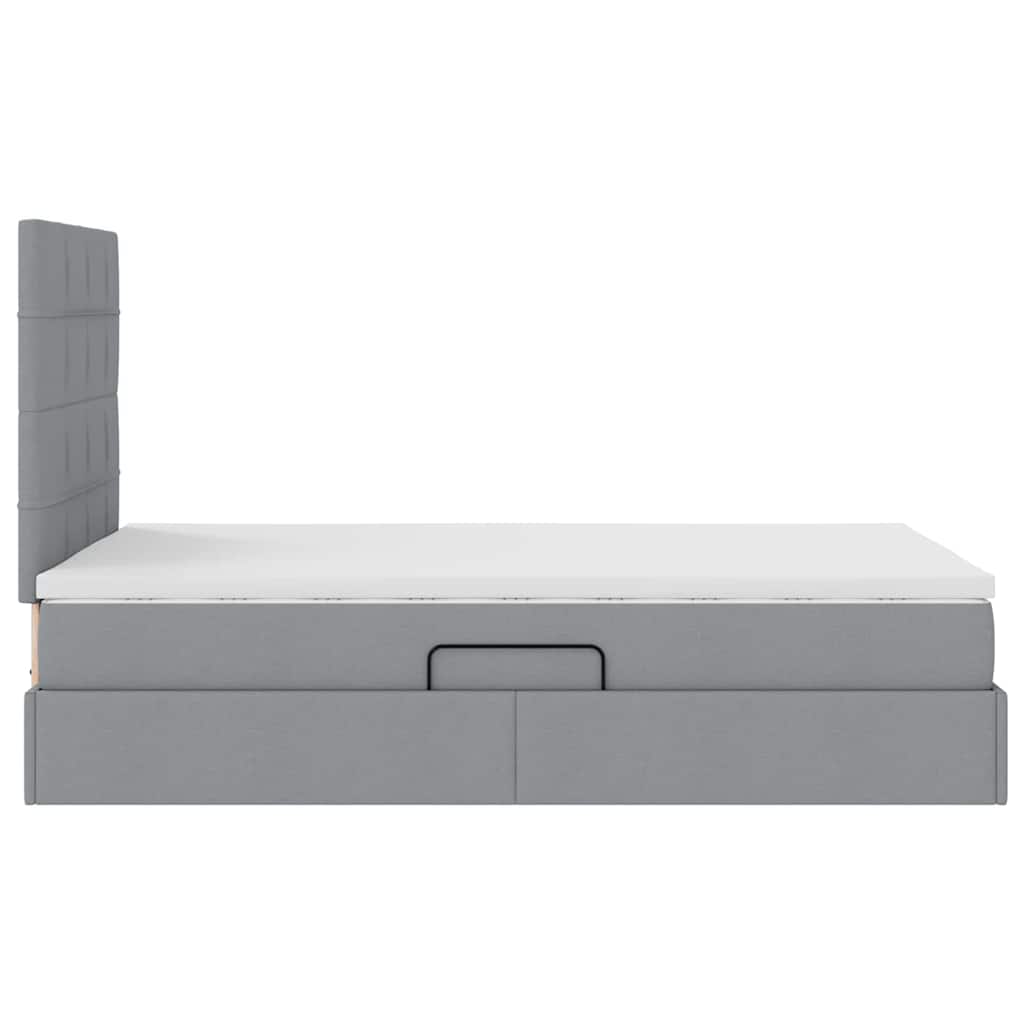 Opslag bed met matras Lichtgrijs 120 x 200 cm Polyester is nu te koop bij PeponiXL, paradijselijk wonen!