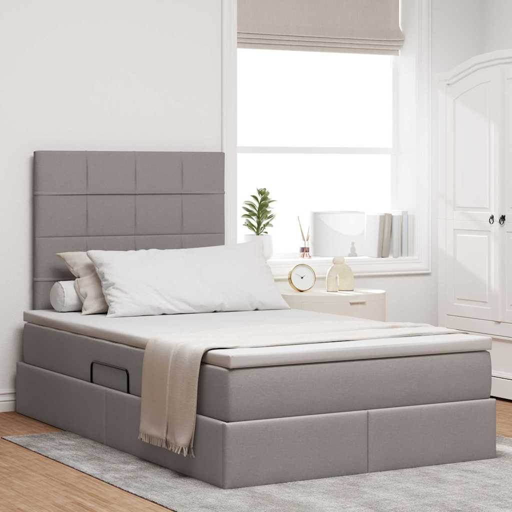 Opslag bed met matras met matras Taupe 120 x 200 cm Polyester is nu te koop bij PeponiXL, paradijselijk wonen!