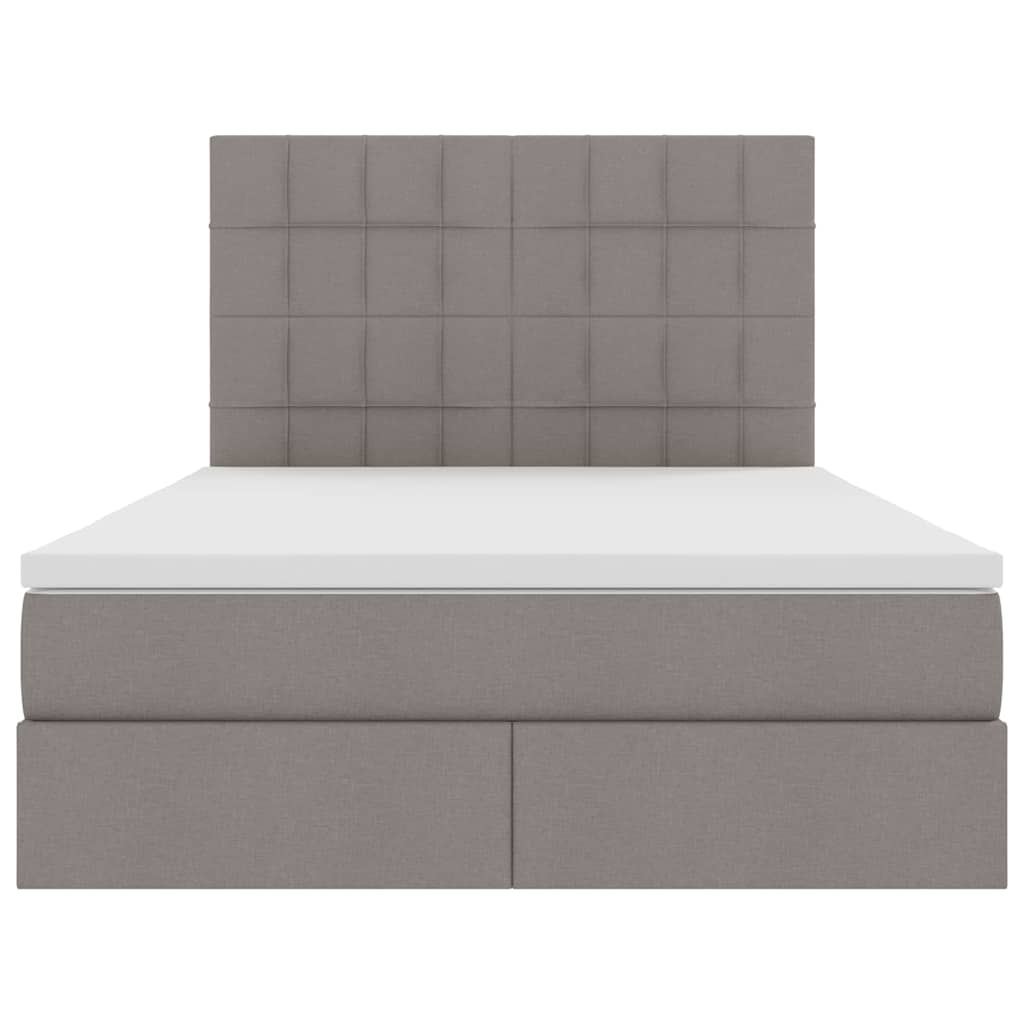 Opslag bed met matras met matras Taupe 140 x 190 cm Polyester is nu te koop bij PeponiXL, paradijselijk wonen!