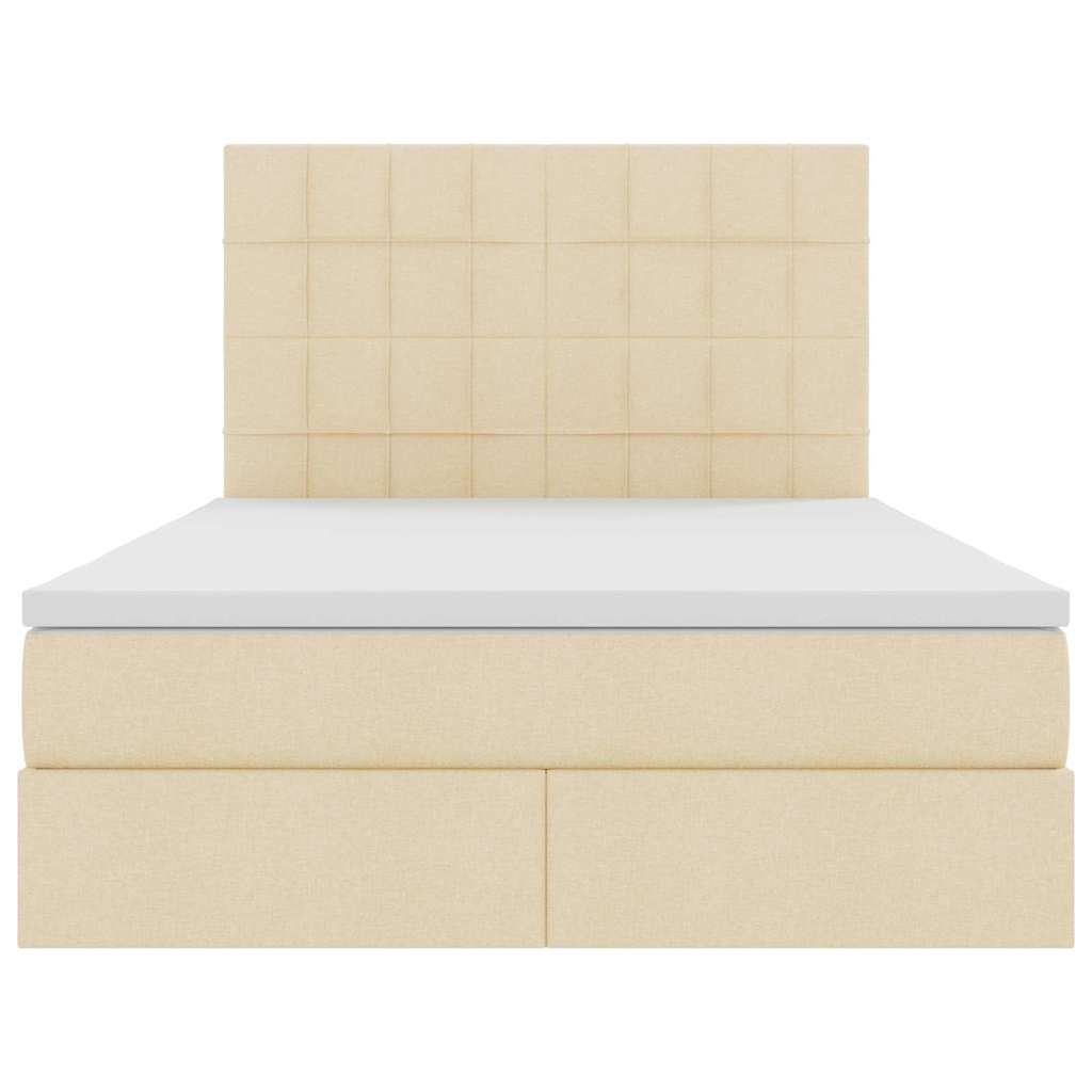 Opslag bed met matras met matras Crème 140 x 200 cm Polyester is nu te koop bij PeponiXL, paradijselijk wonen!