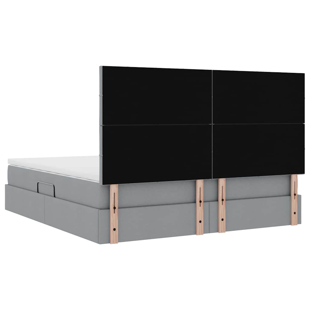 Opslag bed met matras Lichtgrijs 160 x 200 cm Polyester is nu te koop bij PeponiXL, paradijselijk wonen!