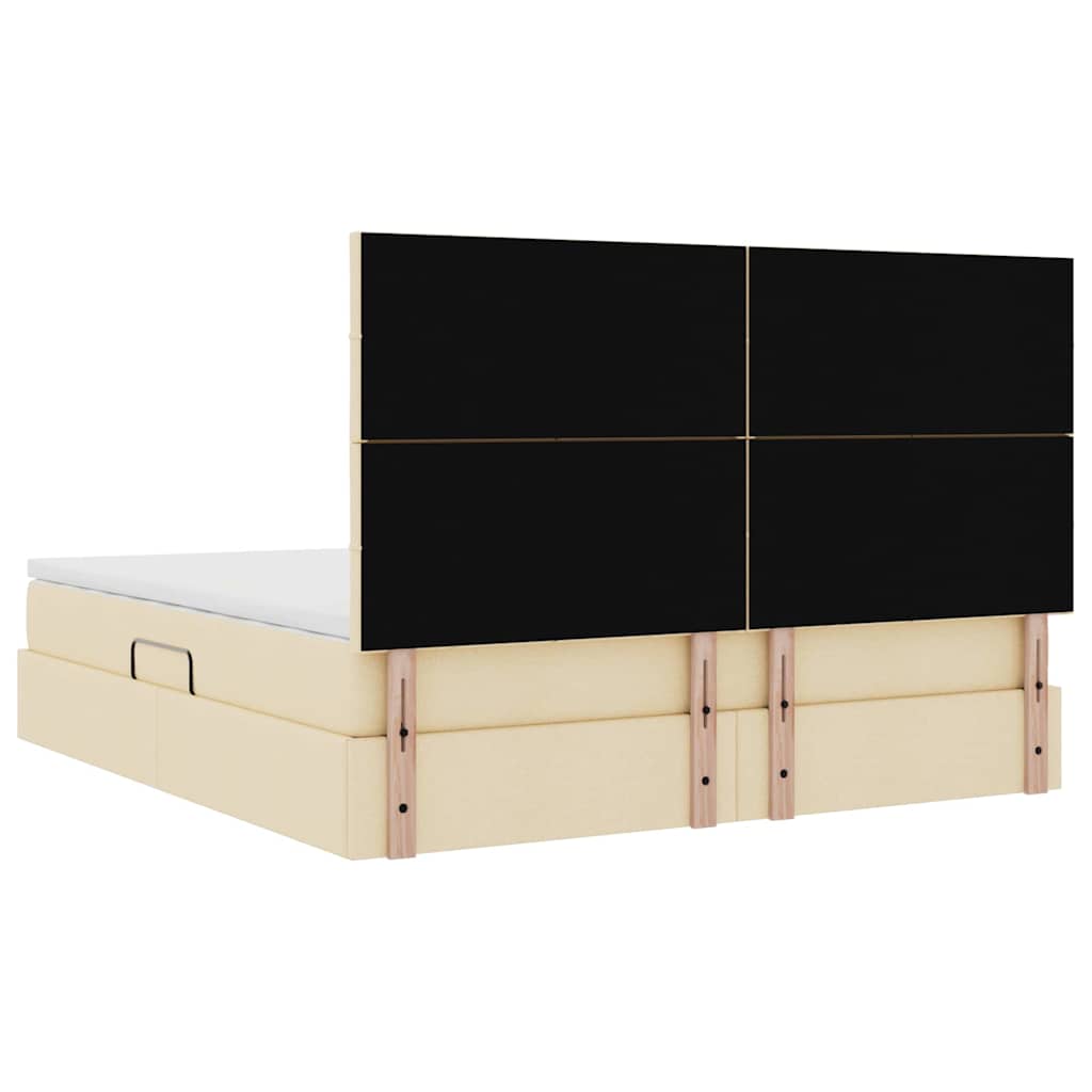Opslag bed met matras met matras Crème 160 x 200 cm Polyester is nu te koop bij PeponiXL, paradijselijk wonen!
