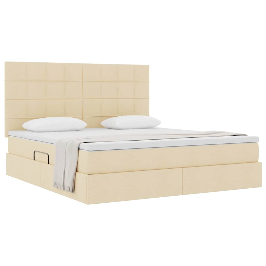 Opslag bed met matras met matras Crème 160 x 200 cm Polyester is nu te koop bij PeponiXL, paradijselijk wonen!