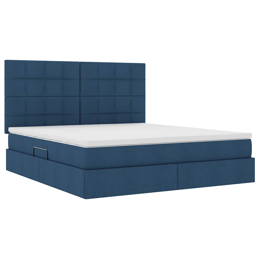 Opslag bed met matras met matras Blauw 160 x 200 cm Polyester is nu te koop bij PeponiXL, paradijselijk wonen!