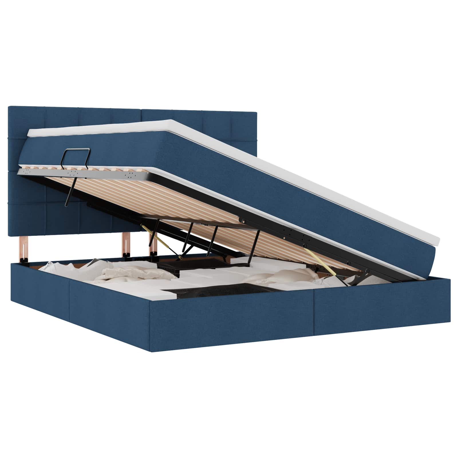 Opslag bed met matras met matras Blauw 180 x 200 cm Polyester is nu te koop bij PeponiXL, paradijselijk wonen!