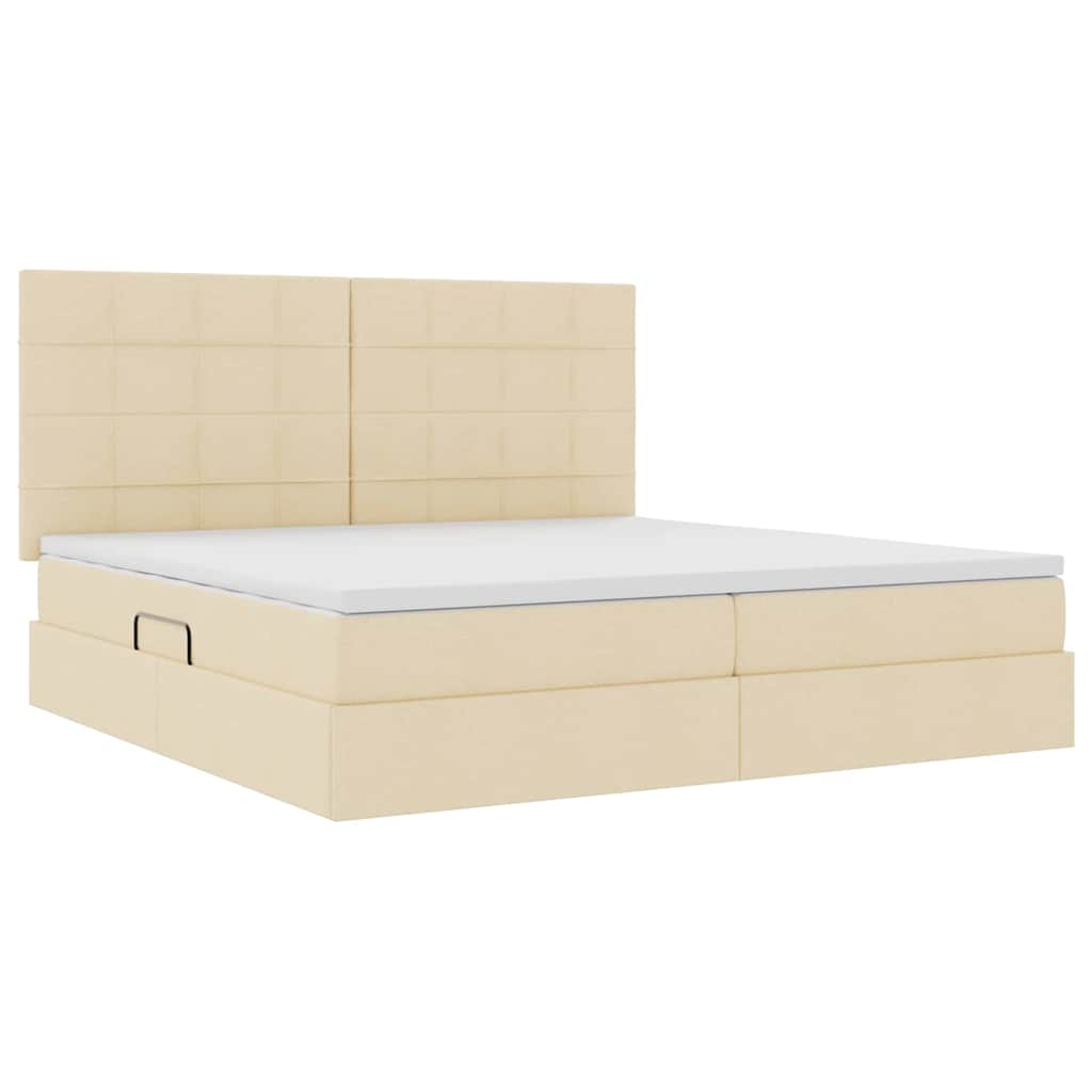 Opslag bed met matras met matras Crème 200 x 200 cm Polyester is nu te koop bij PeponiXL, paradijselijk wonen!