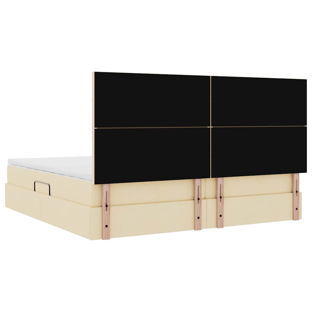 Opslag bed met matras met matras Crème 200 x 200 cm Polyester is nu te koop bij PeponiXL, paradijselijk wonen!