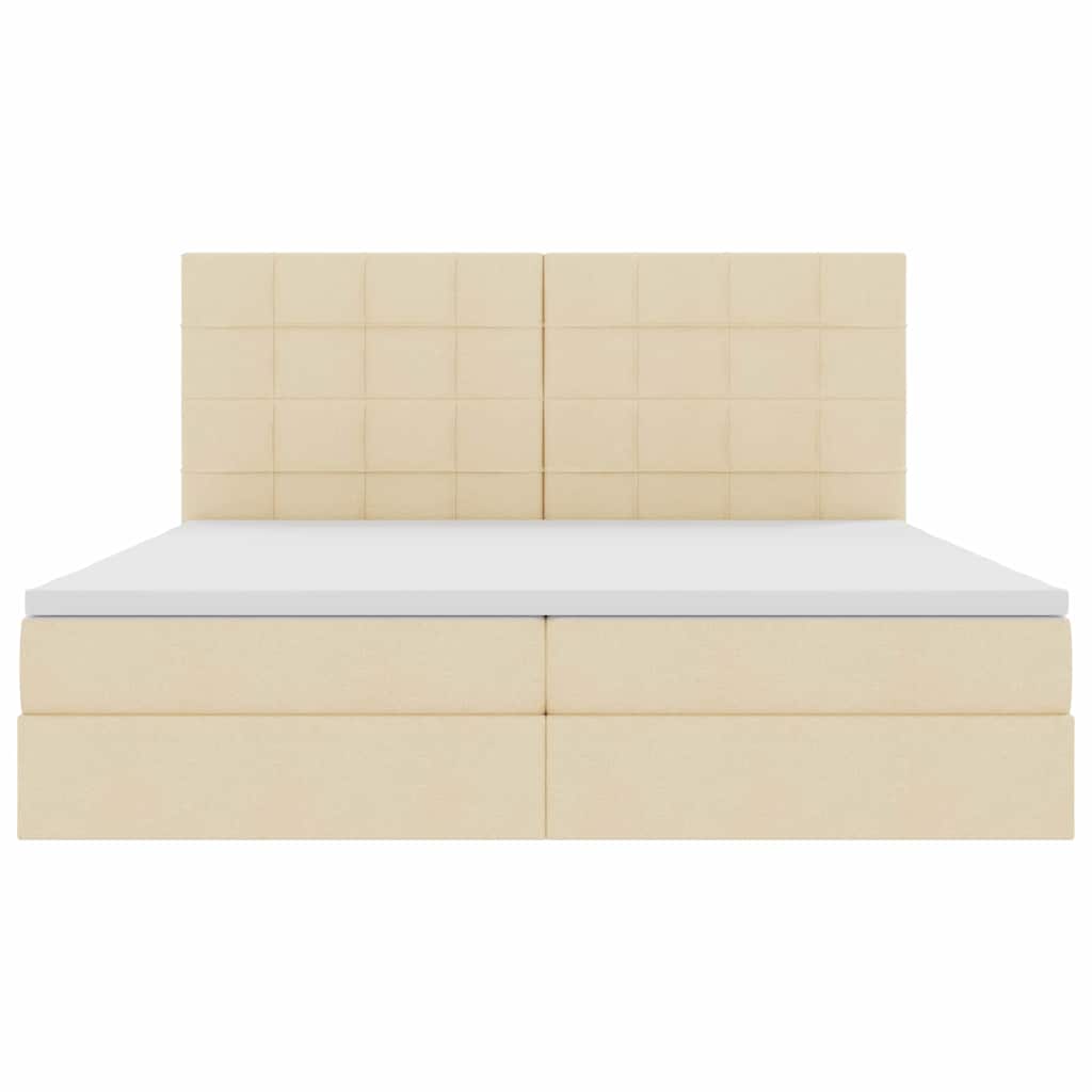 Opslag bed met matras met matras Crème 200 x 200 cm Polyester is nu te koop bij PeponiXL, paradijselijk wonen!