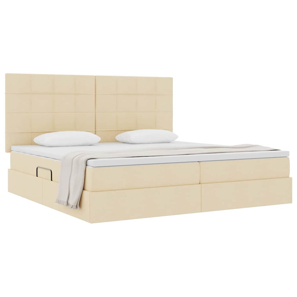 Opslag bed met matras met matras Crème 200 x 200 cm Polyester is nu te koop bij PeponiXL, paradijselijk wonen!
