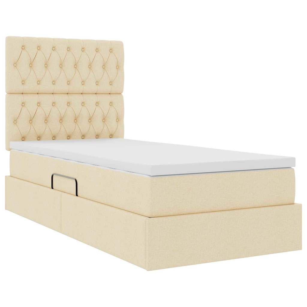 Opslag bed met matras met matras Crème 90 x 190 cm Polyester is nu te koop bij PeponiXL, paradijselijk wonen!