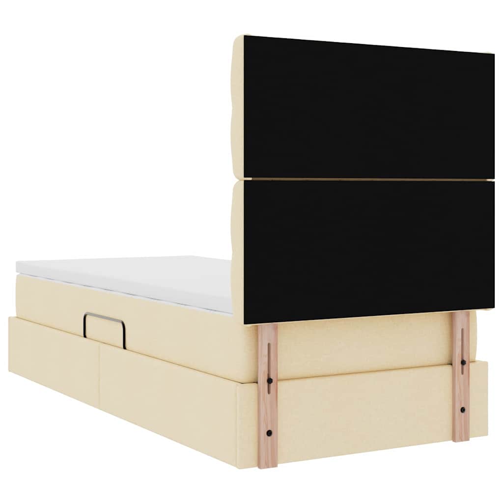 Opslag bed met matras met matras Crème 90 x 190 cm Polyester is nu te koop bij PeponiXL, paradijselijk wonen!