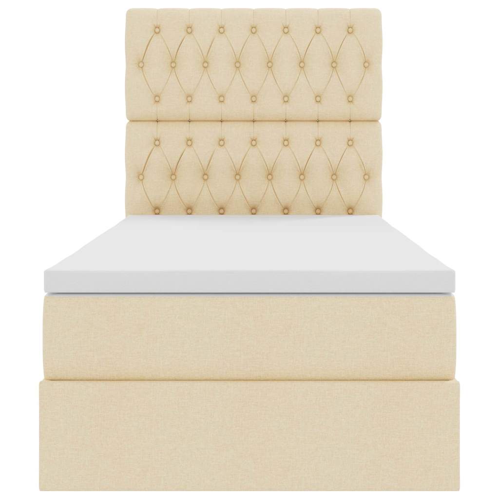 Opslag bed met matras met matras Crème 90 x 190 cm Polyester is nu te koop bij PeponiXL, paradijselijk wonen!