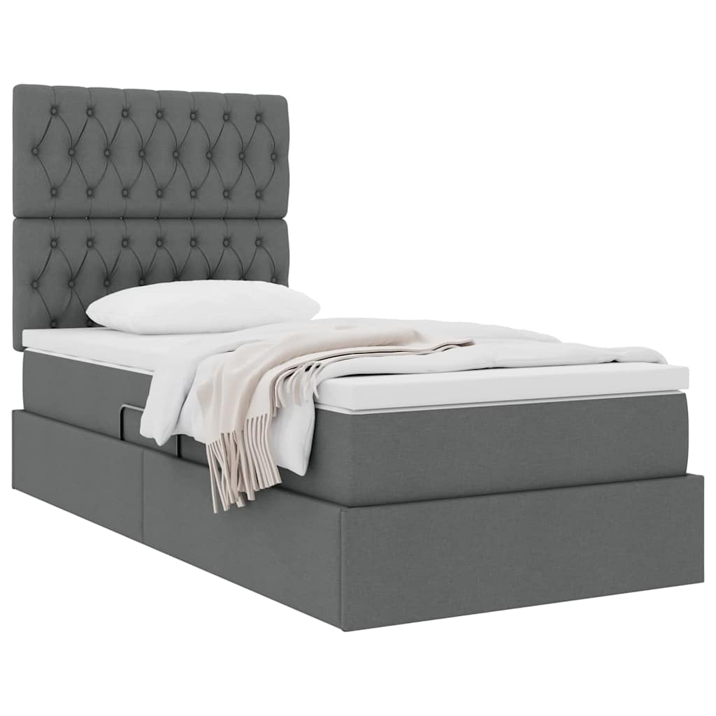 Opslag bed met matras Donkergrijs 90 x 200 cm Polyester is nu te koop bij PeponiXL, paradijselijk wonen!