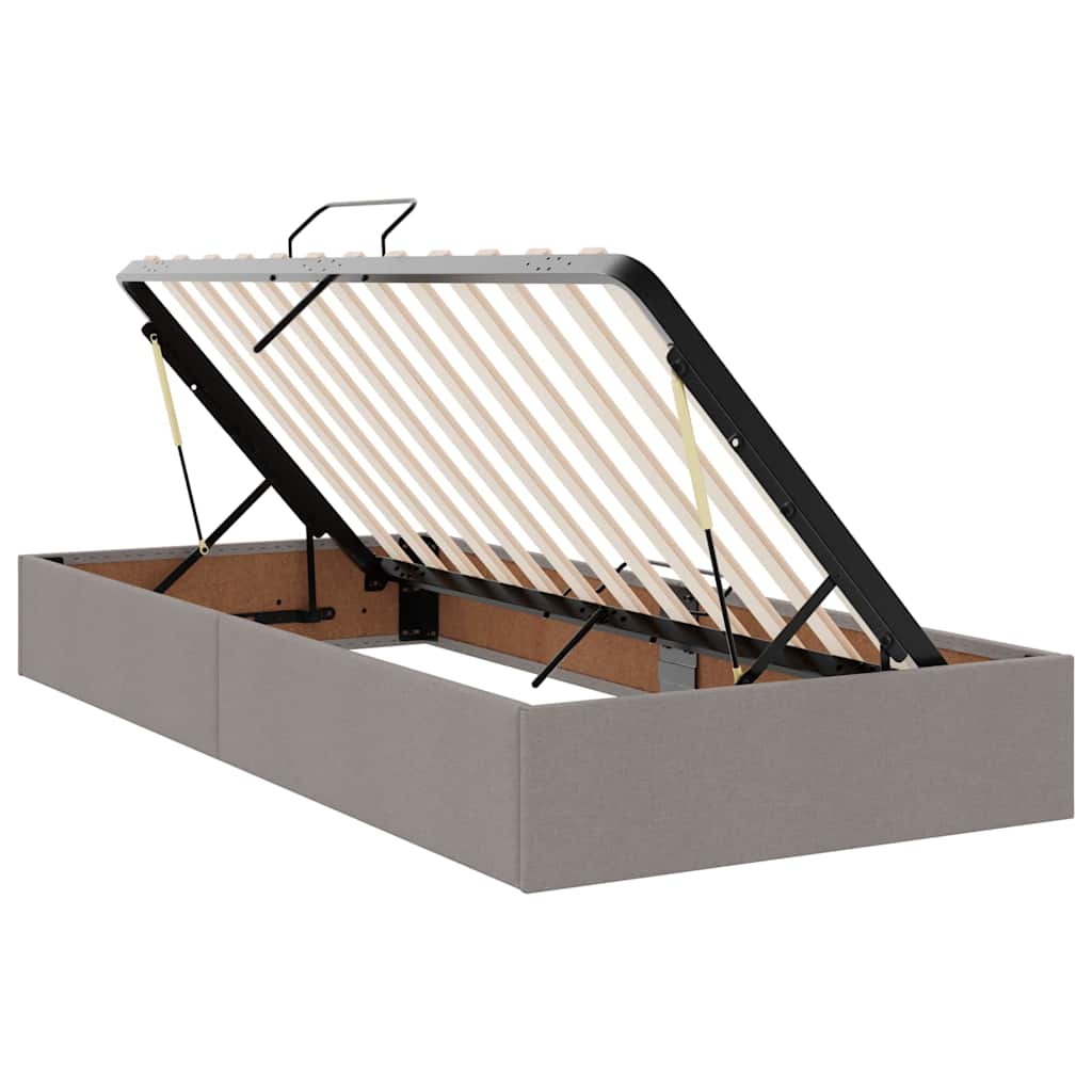 Opslag bed met matras met matras Taupe 90 x 200 cm Polyester is nu te koop bij PeponiXL, paradijselijk wonen!