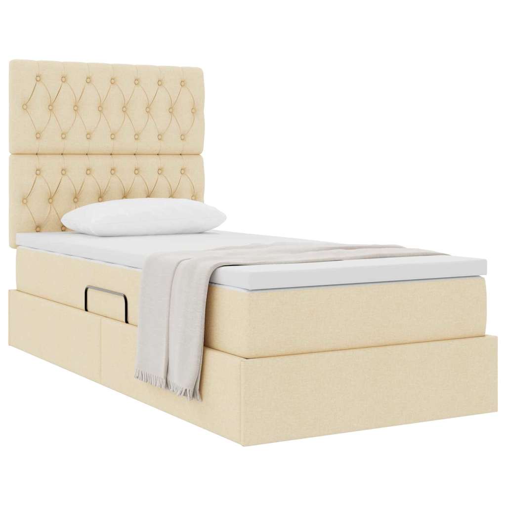 Opslag bed met matras met matras Crème 90 x 200 cm Polyester is nu te koop bij PeponiXL, paradijselijk wonen!