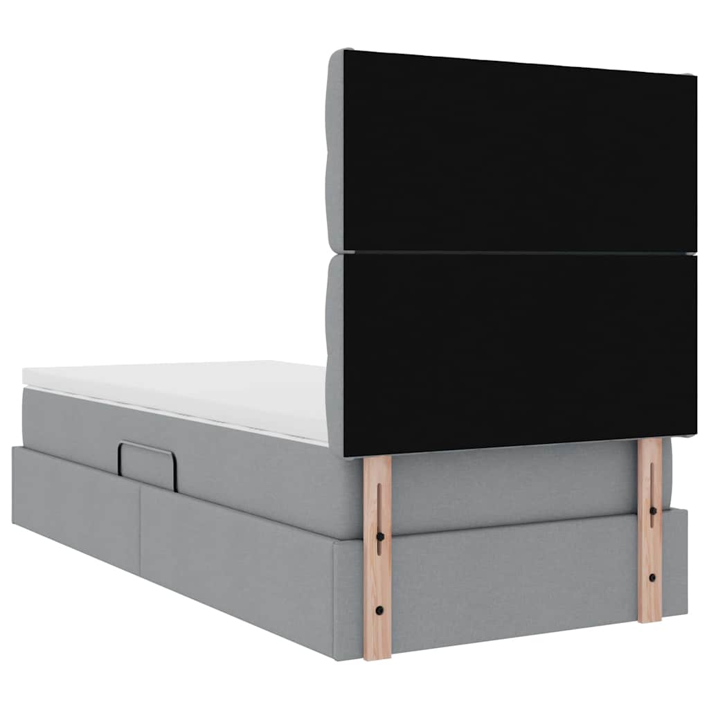 Opslag bed met matras Lichtgrijs 100 x 200 cm Polyester is nu te koop bij PeponiXL, paradijselijk wonen!