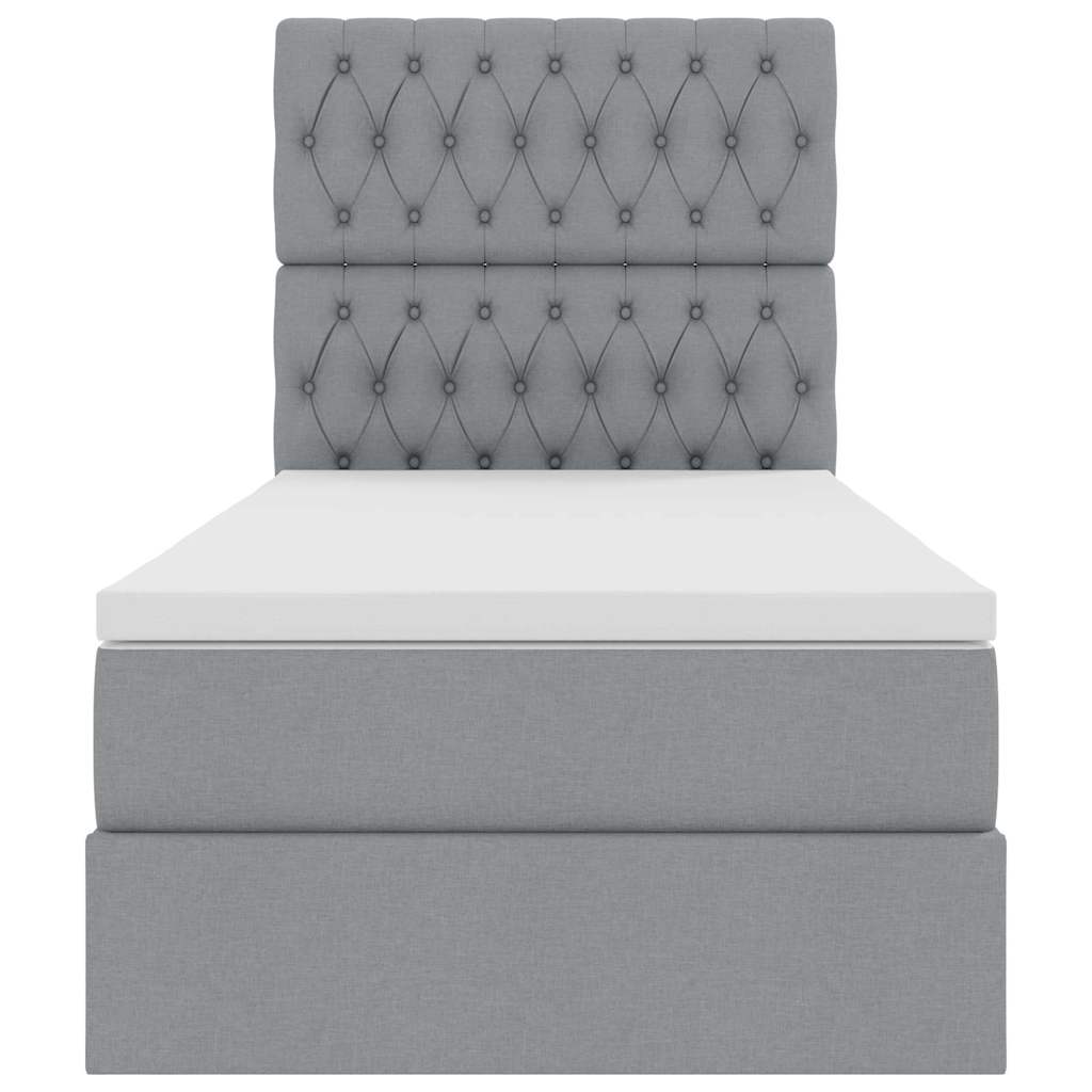 Opslag bed met matras Lichtgrijs 100 x 200 cm Polyester is nu te koop bij PeponiXL, paradijselijk wonen!