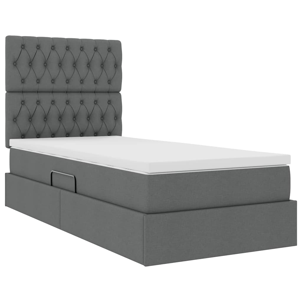Opslag bed met matras Donkergrijs 100 x 200 cm Polyester is nu te koop bij PeponiXL, paradijselijk wonen!