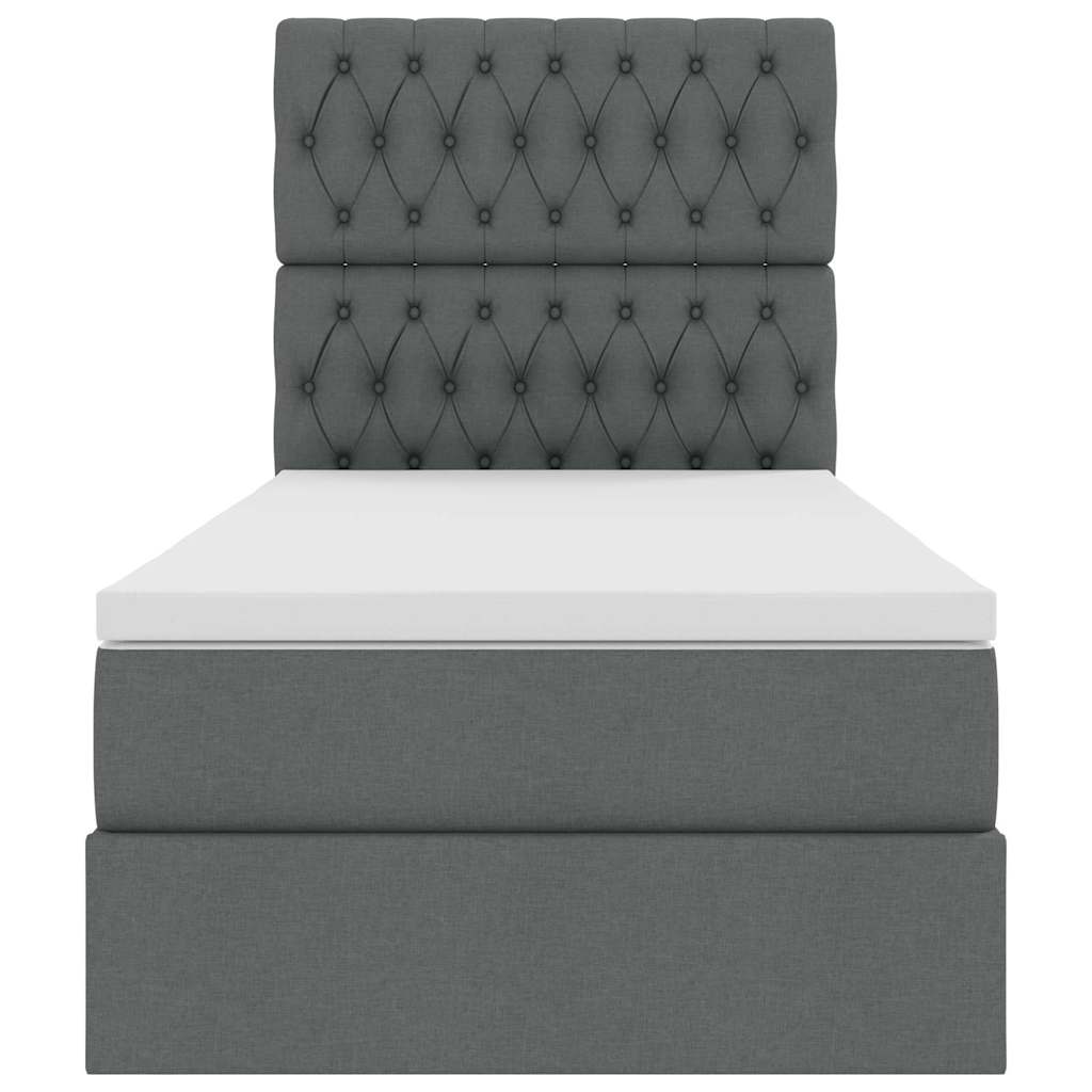 Opslag bed met matras Donkergrijs 100 x 200 cm Polyester is nu te koop bij PeponiXL, paradijselijk wonen!