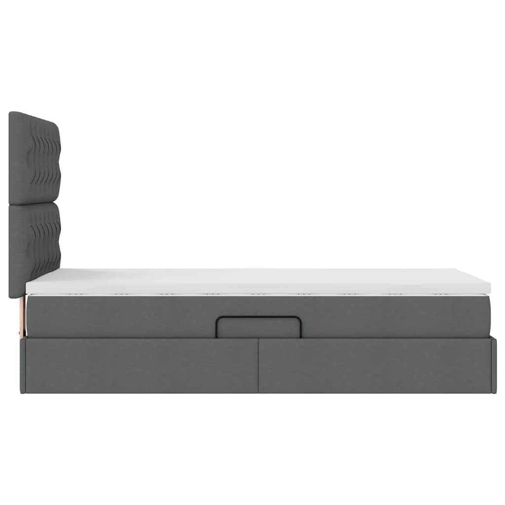 Opslag bed met matras Donkergrijs 100 x 200 cm Polyester is nu te koop bij PeponiXL, paradijselijk wonen!