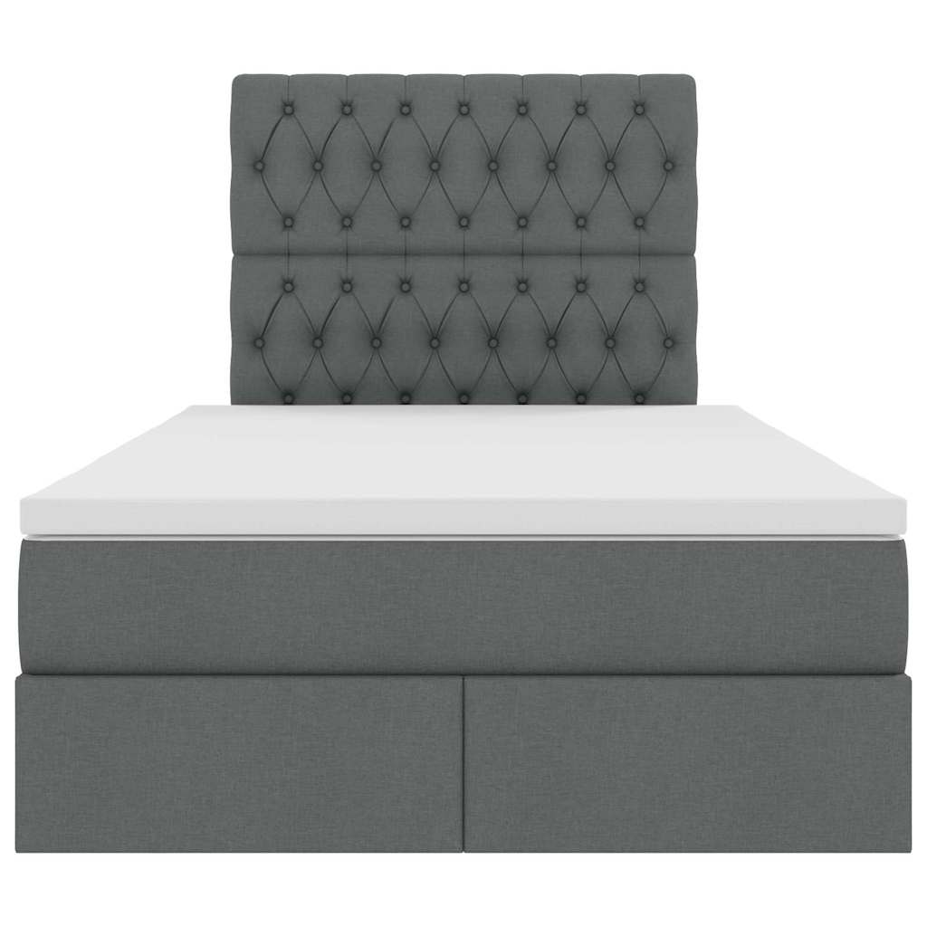 Opslag bed met matras met matras Donkergrijs 120 x 190 cm Stof is nu te koop bij PeponiXL, paradijselijk wonen!
