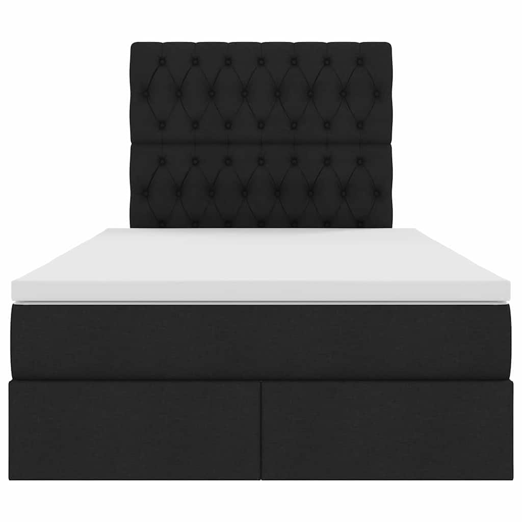 Opslag bed met matras met matras Zwart 120 x 190 cm Stof is nu te koop bij PeponiXL, paradijselijk wonen!