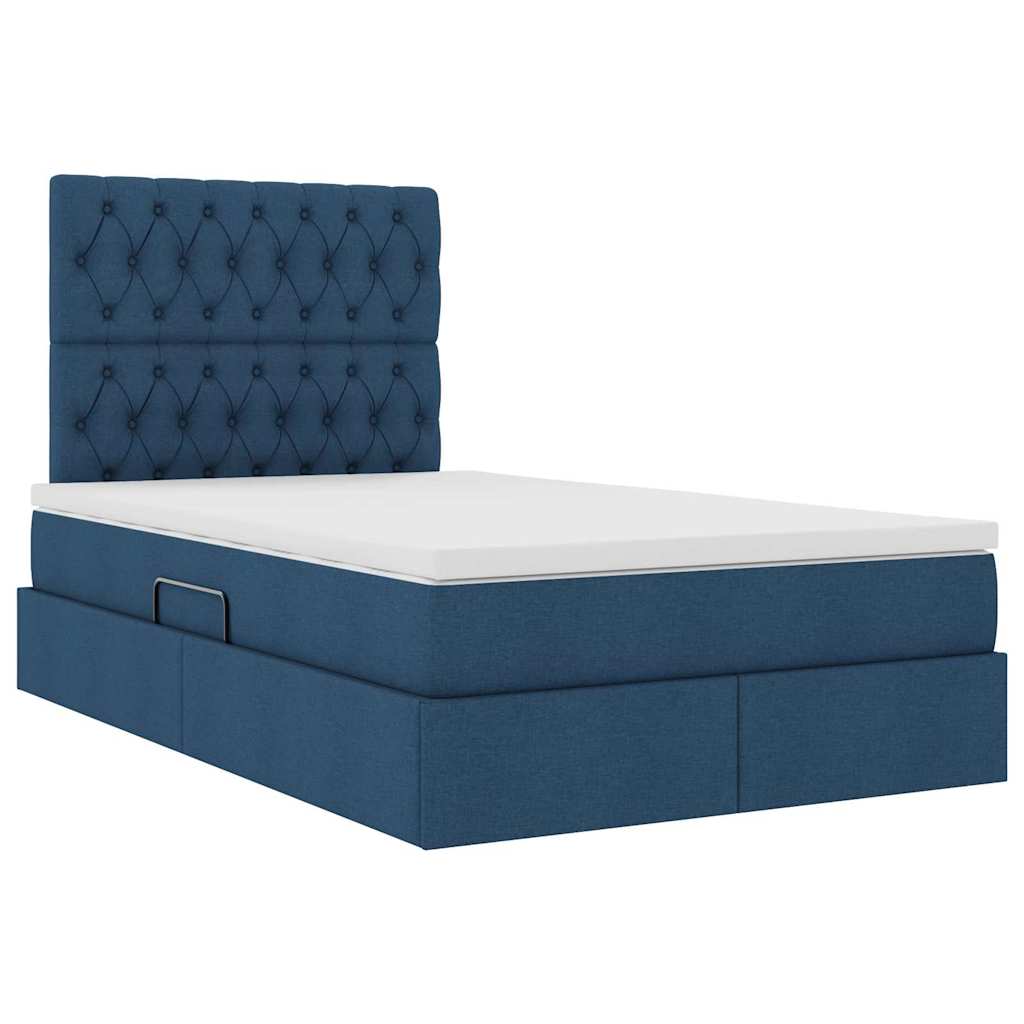 Opslag bed met matras met matras Blauw 120 x 190 cm Stof is nu te koop bij PeponiXL, paradijselijk wonen!