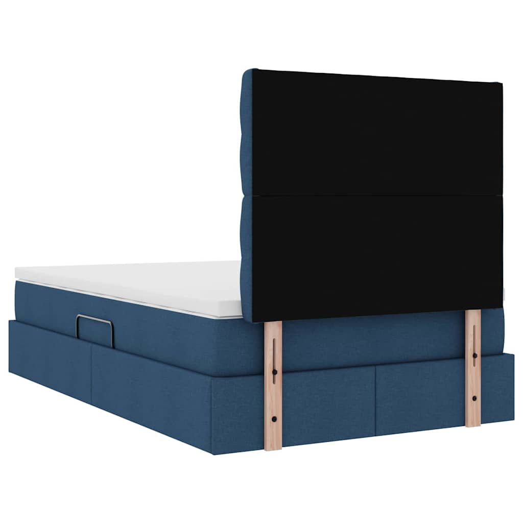 Opslag bed met matras met matras Blauw 120 x 190 cm Stof is nu te koop bij PeponiXL, paradijselijk wonen!
