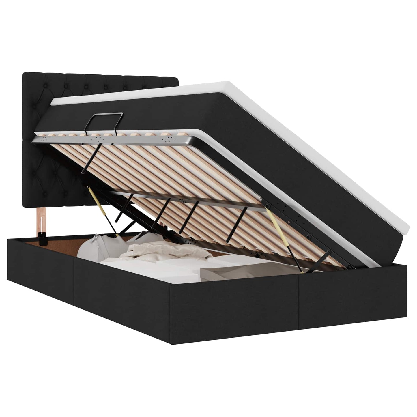 Opslag bed met matras met matras Zwart 120 x 200 cm Polyester is nu te koop bij PeponiXL, paradijselijk wonen!
