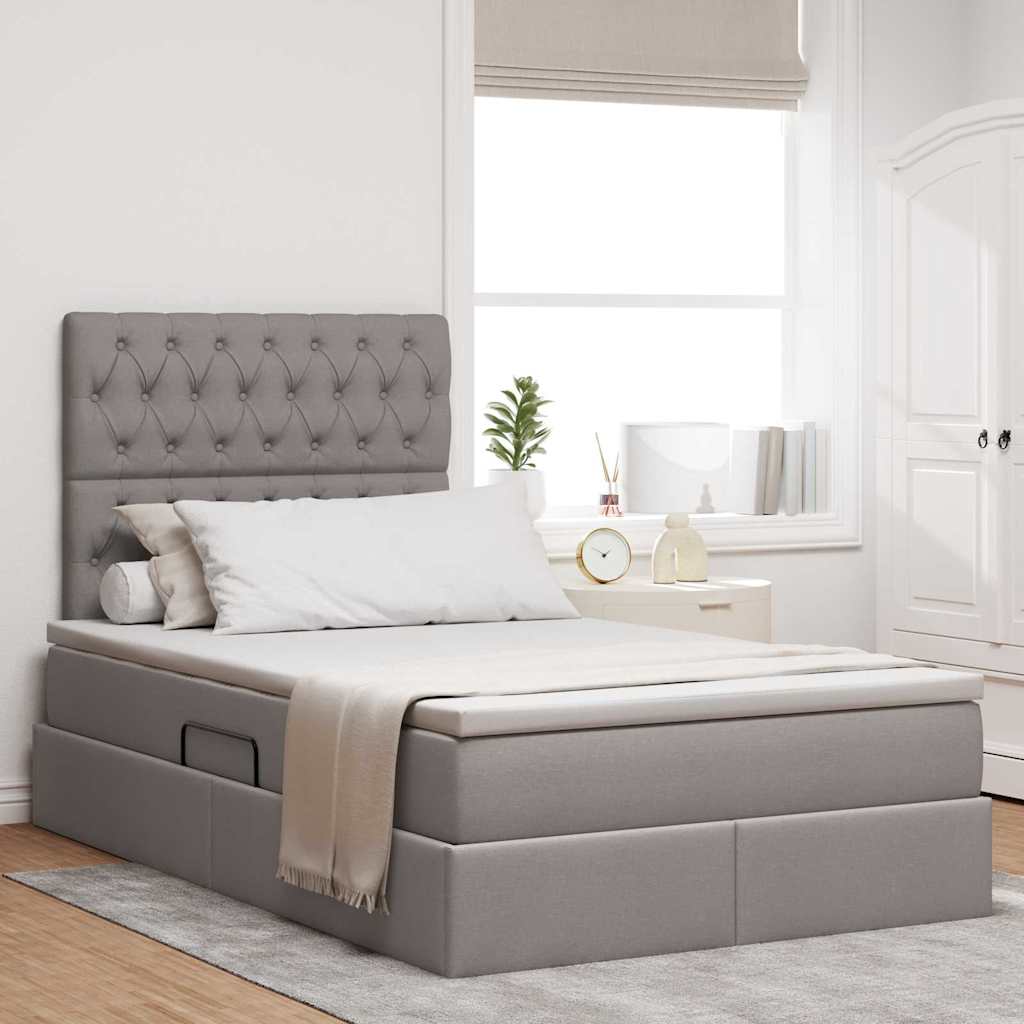 Opslag bed met matras met matras Taupe 120 x 200 cm Polyester is nu te koop bij PeponiXL, paradijselijk wonen!