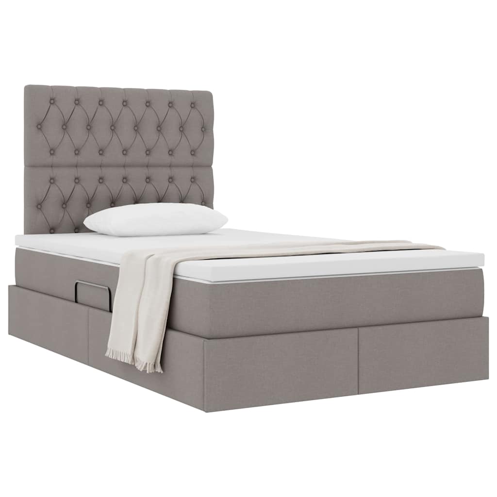 Opslag bed met matras met matras Taupe 120 x 200 cm Polyester is nu te koop bij PeponiXL, paradijselijk wonen!