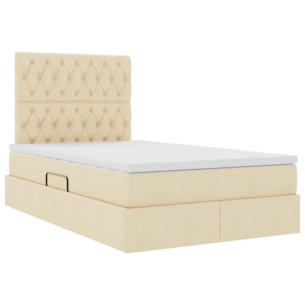 Opslag bed met matras met matras Crème 120 x 200 cm Polyester is nu te koop bij PeponiXL, paradijselijk wonen!