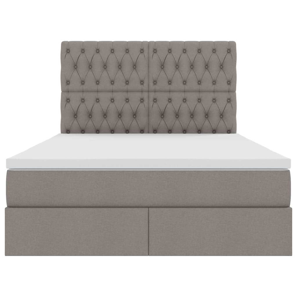 Opslag bed met matras met matras Taupe 140 x 190 cm Polyester is nu te koop bij PeponiXL, paradijselijk wonen!
