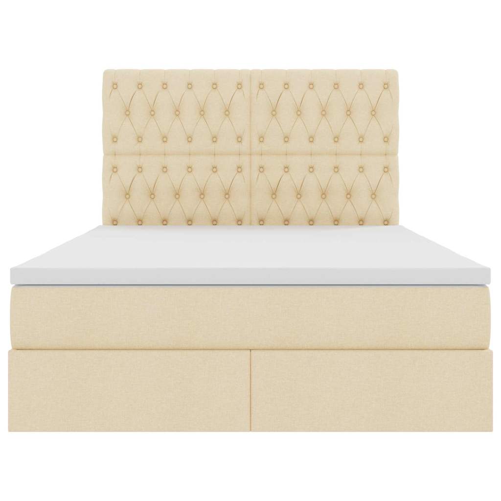 Opslag bed met matras met matras Crème 140 x 190 cm Polyester is nu te koop bij PeponiXL, paradijselijk wonen!