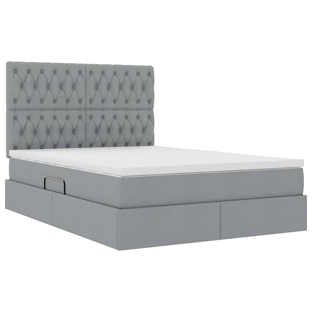 Opslag bed met matras Lichtgrijs 140 x 200 cm Polyester is nu te koop bij PeponiXL, paradijselijk wonen!