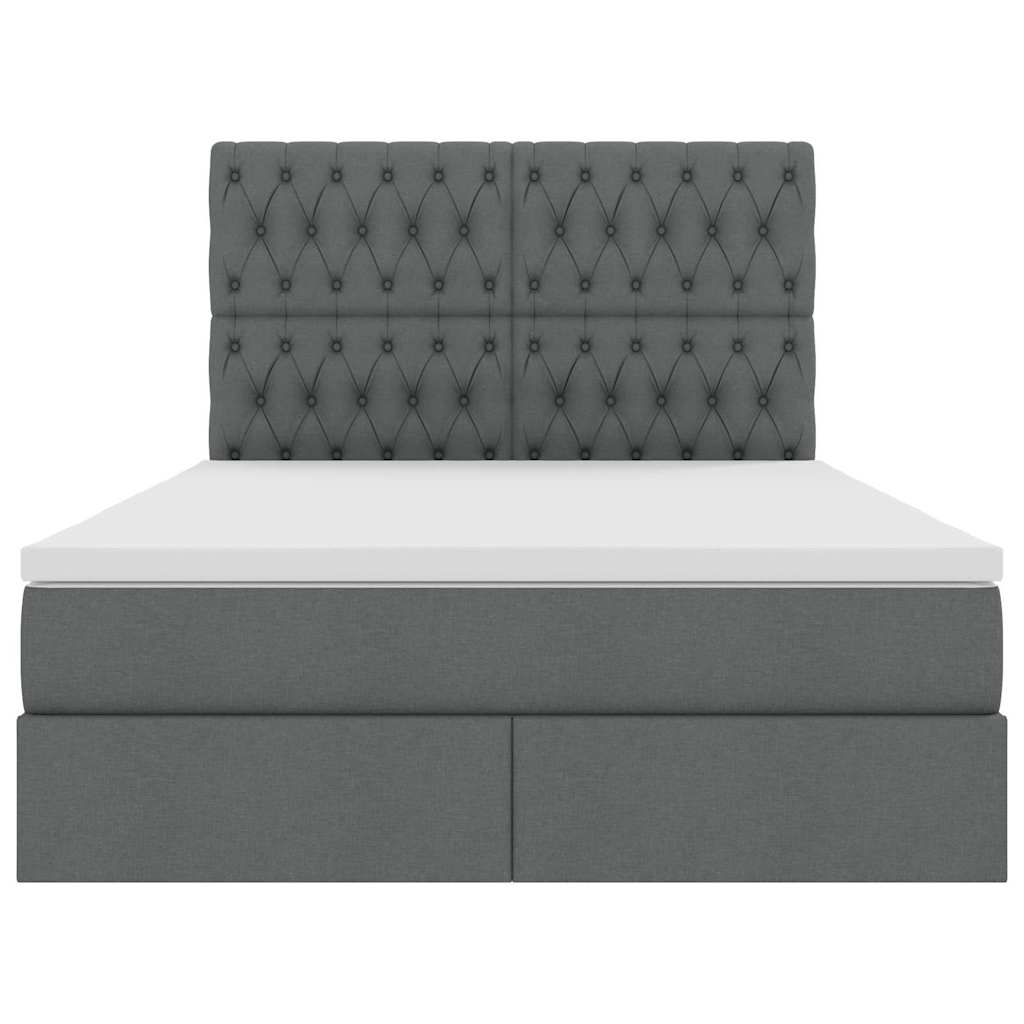 Opslag bed met matras Donkergrijs 140 x 200 cm Polyester is nu te koop bij PeponiXL, paradijselijk wonen!