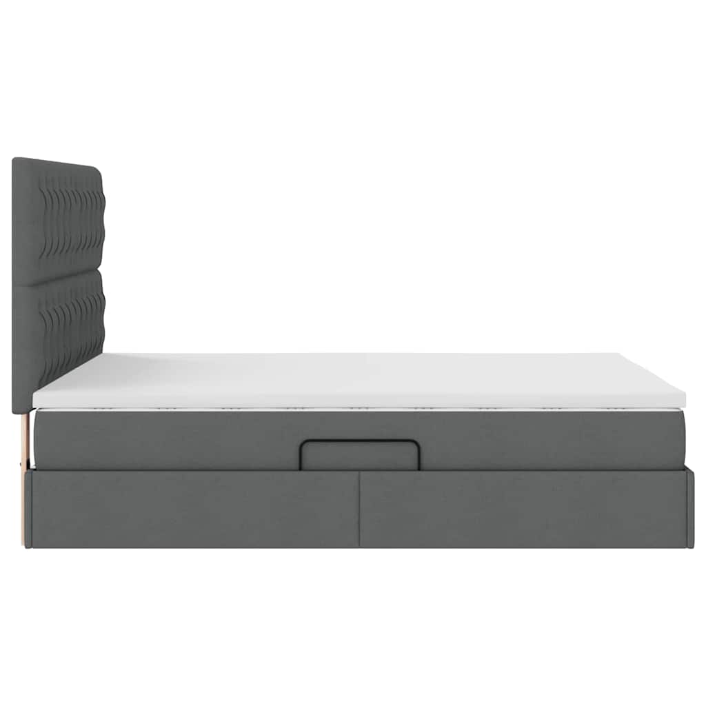 Opslag bed met matras Donkergrijs 140 x 200 cm Polyester is nu te koop bij PeponiXL, paradijselijk wonen!
