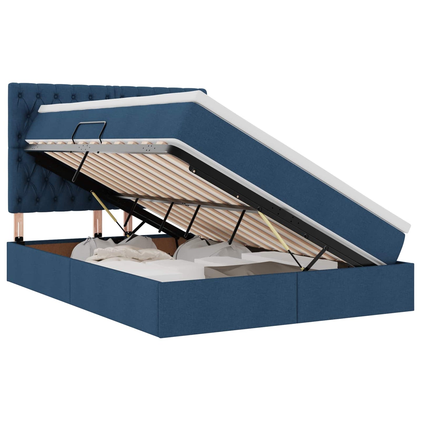 Opslag bed met matras met matras Blauw 140 x 200 cm Polyester is nu te koop bij PeponiXL, paradijselijk wonen!